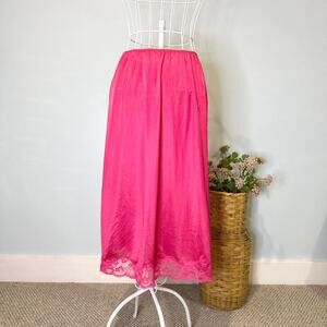 Stunning vintage hot pink slip skirt